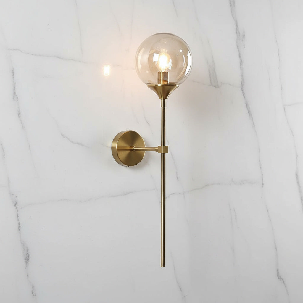 Moderne Wandlampe aus Metall und Glas – E27, Minimalistisches Design