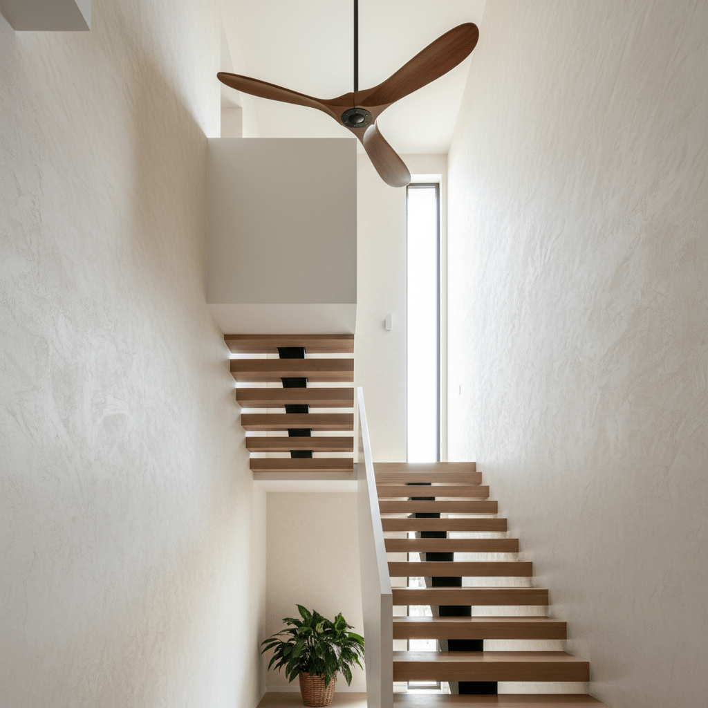 Deckenventilator Holz Leise, Design Ventilator Decke 106/132 cm 6 Stufen