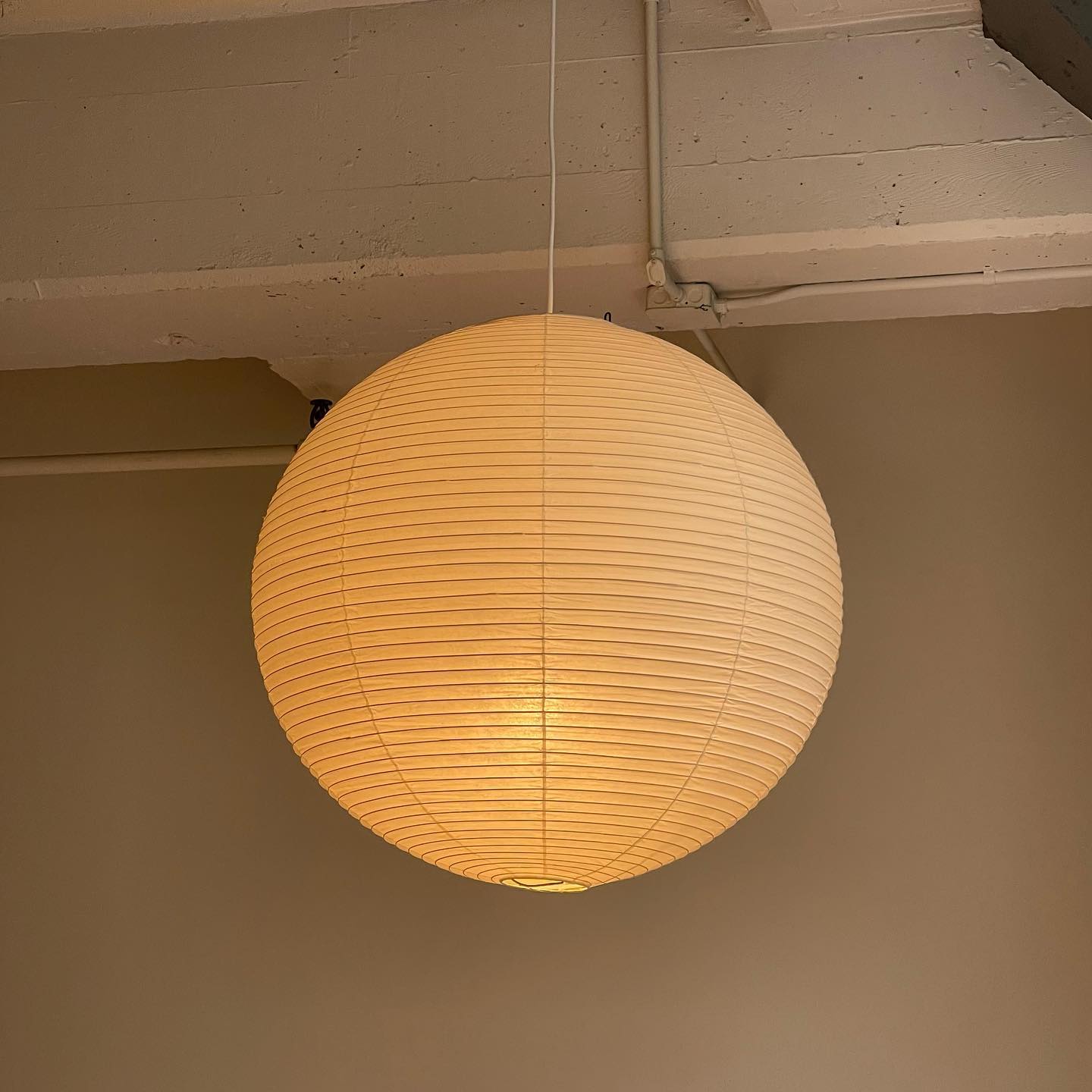 Pendelleuchte Baumwollpapier Rund, Japandi Design Dimmbar mit Stecker