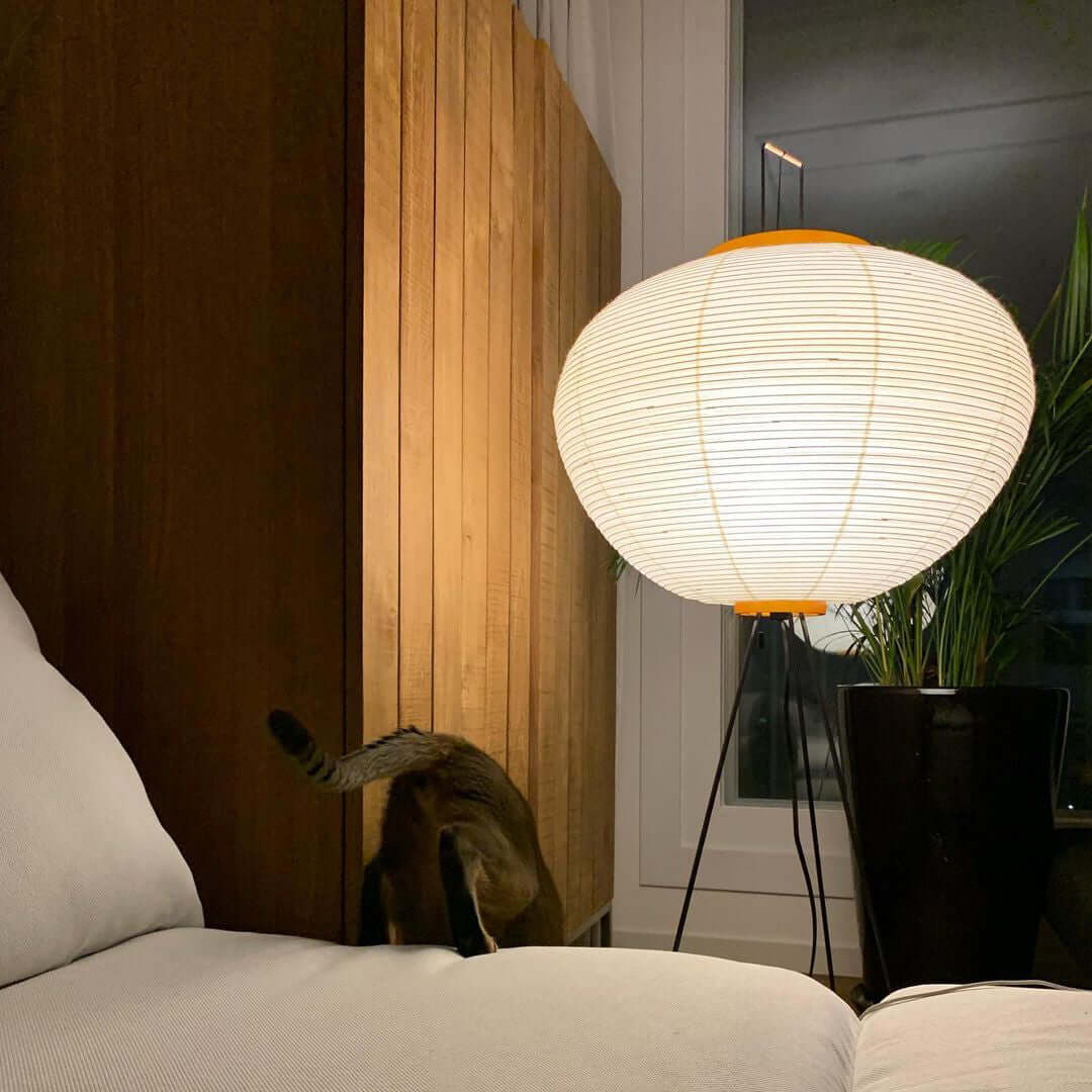 Metall-LED-Reispapier-Stehleuchte