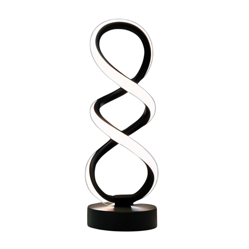 LED Tischlampe modern, Spiral Design, 3 Lichtfarben, USB