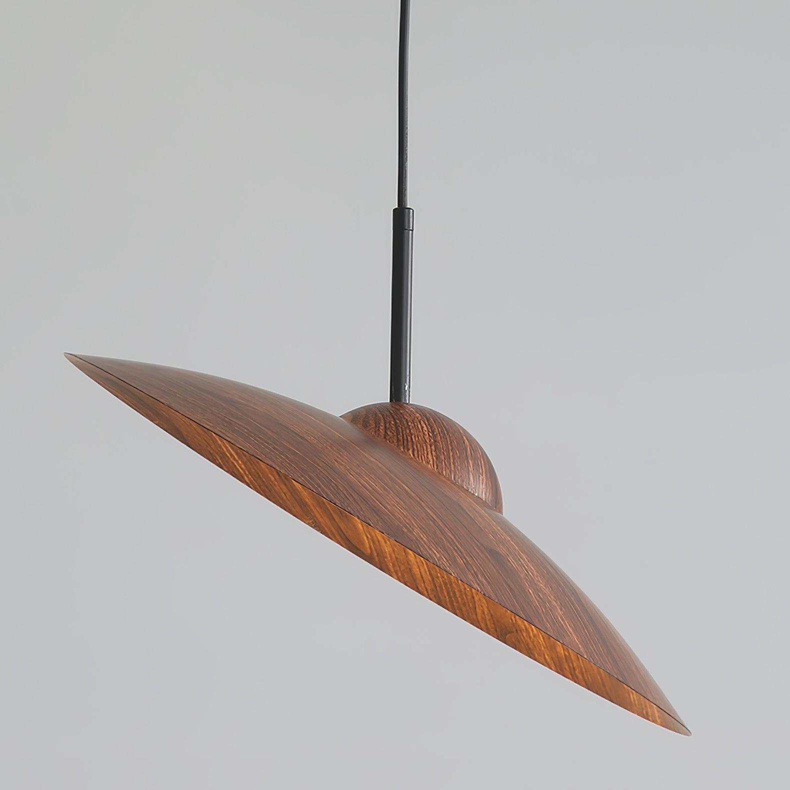 LED Pendelleuchte rund Holzoptik, Moderne höhenverstellbare Hängelampe