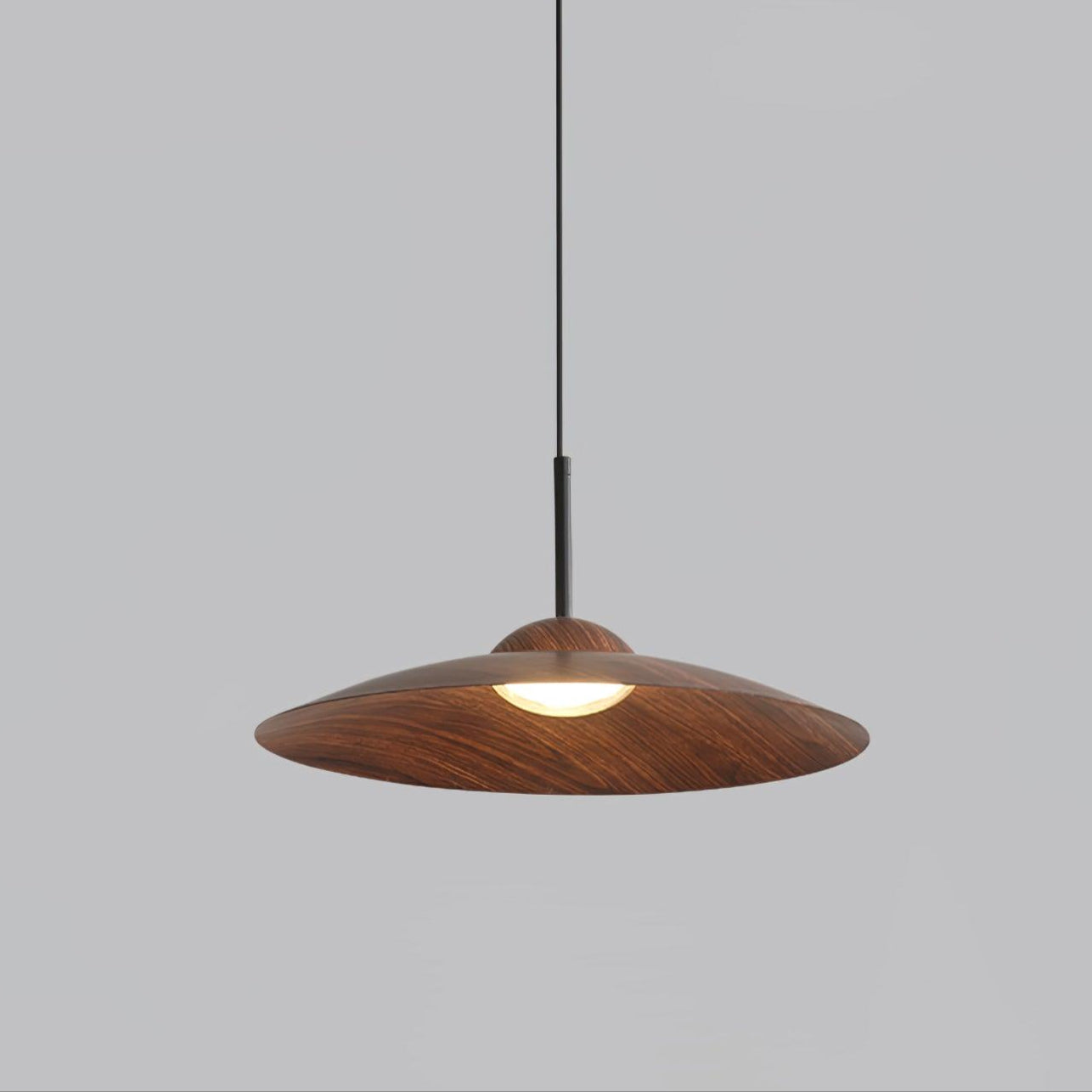 LED Pendelleuchte rund Holzoptik, Moderne höhenverstellbare Hängelampe
