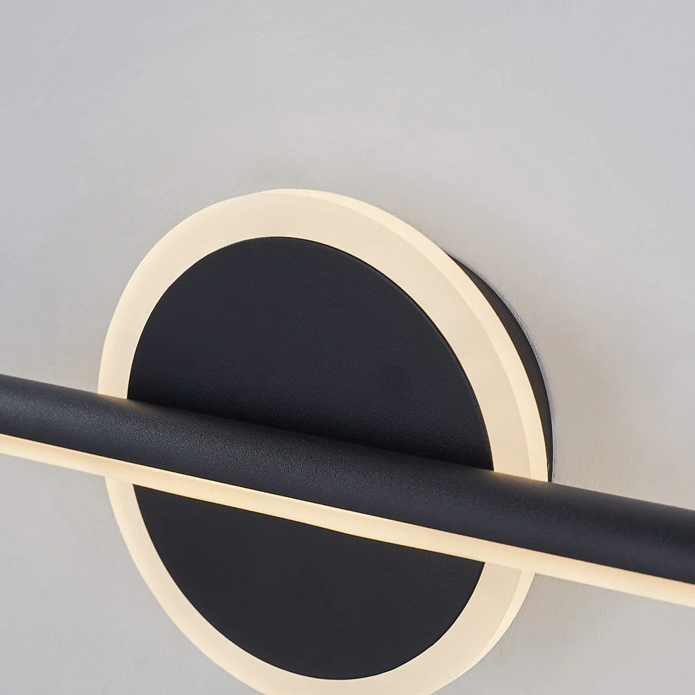 LED Bad Wandleuchte Schwarz Gold, Moderne Wandlampe 40/60/80 cm