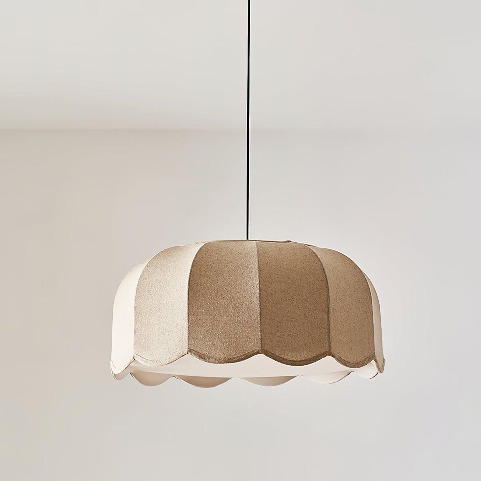 Stoff Pendelleuchte Bananenblatt, Handgefertigtes Design E27
