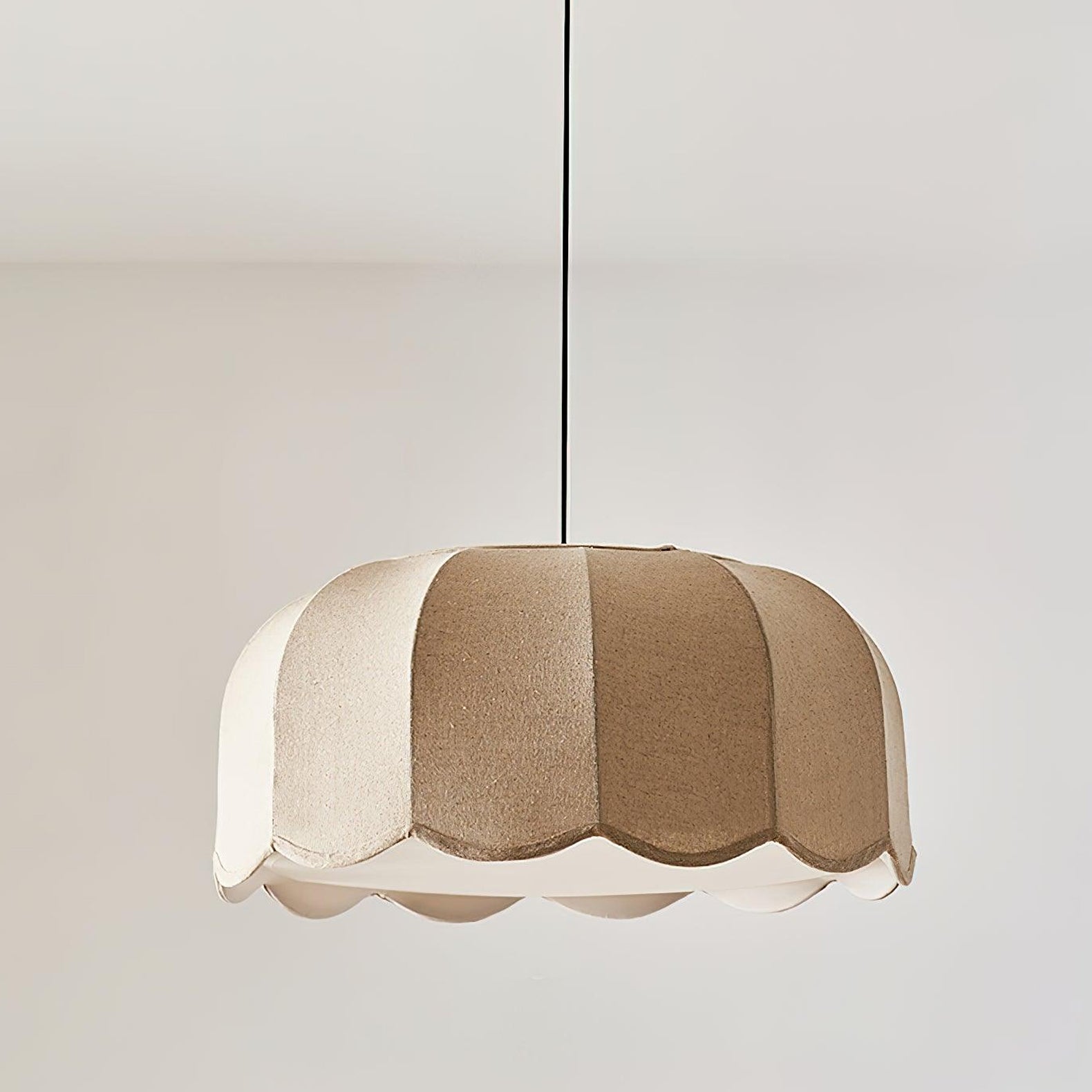 Stoff Pendelleuchte Bananenblatt, Handgefertigtes Design E27