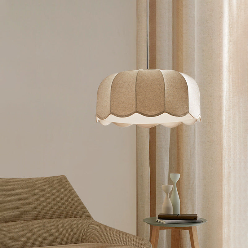 Stoff Pendelleuchte Bananenblatt, Handgefertigtes Design E27