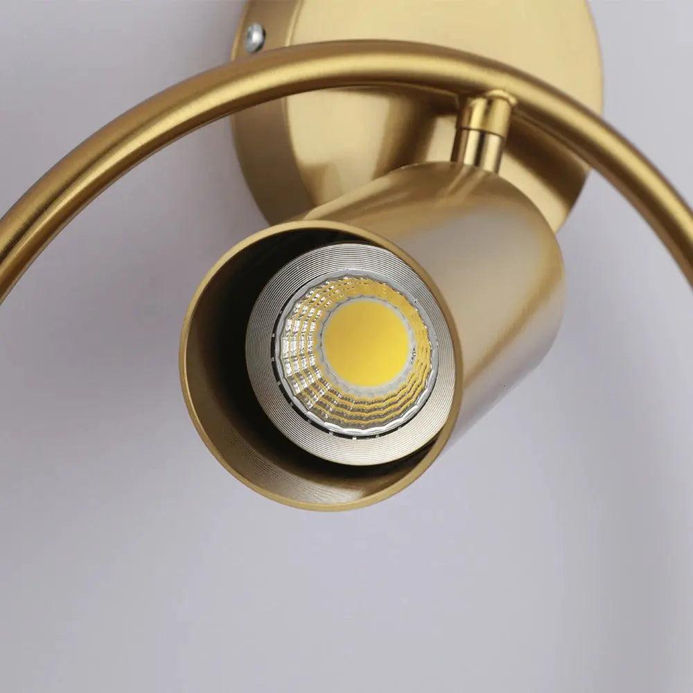 Verstellbare LED Wandlampe Schwarz, Gold, Modernes Design aus Metall