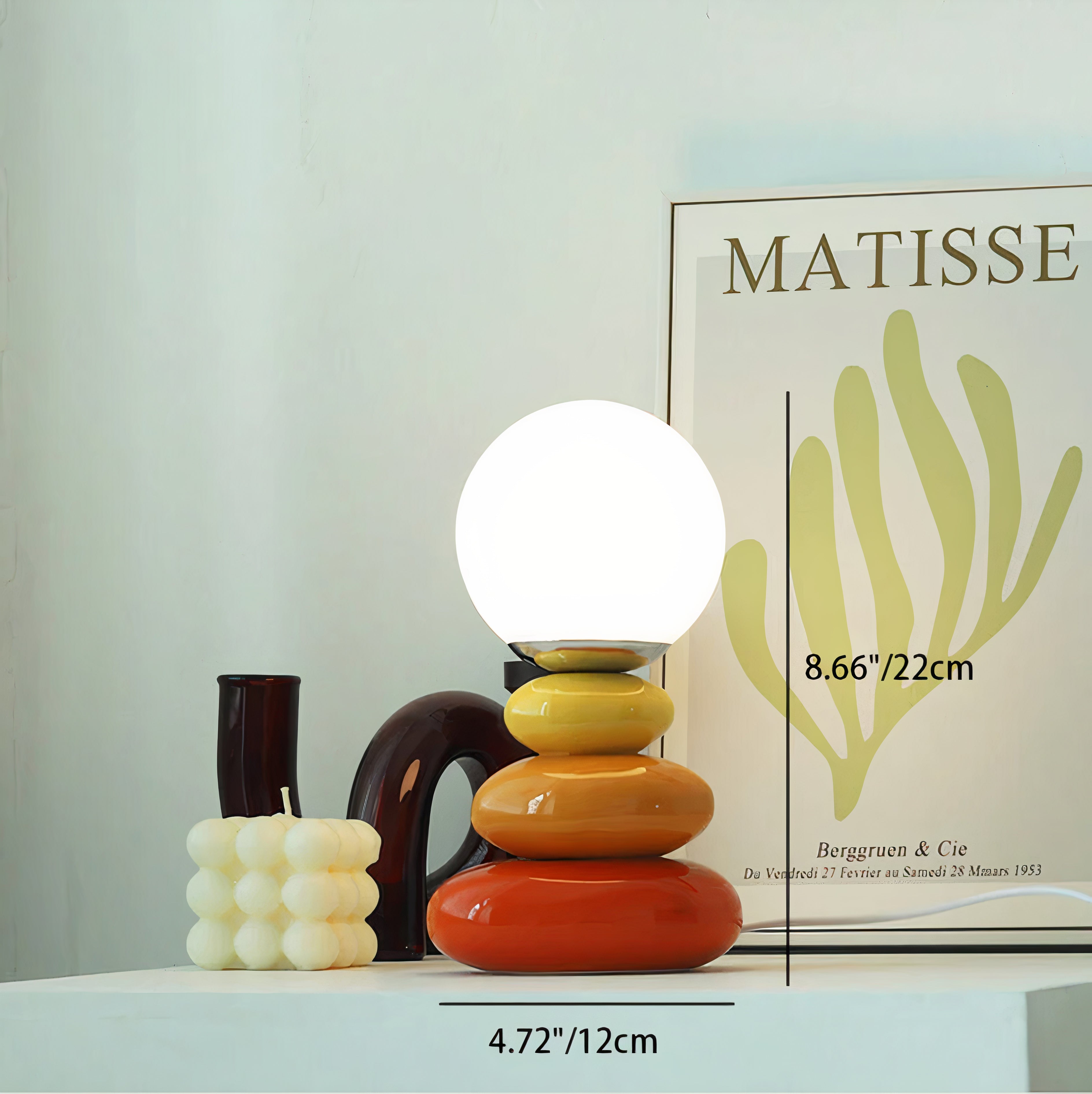 Bauhaus Tischlampe Glas Keramik – LED, Mid-Century Design