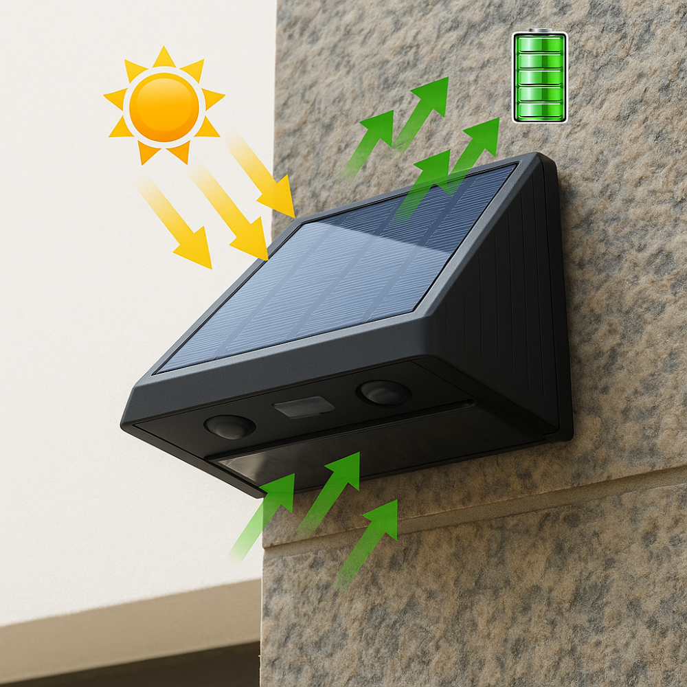 Solar Wandleuchte mit Bewegungsmelder Außen, LED IP65 Wasserdicht, Ohne Strom