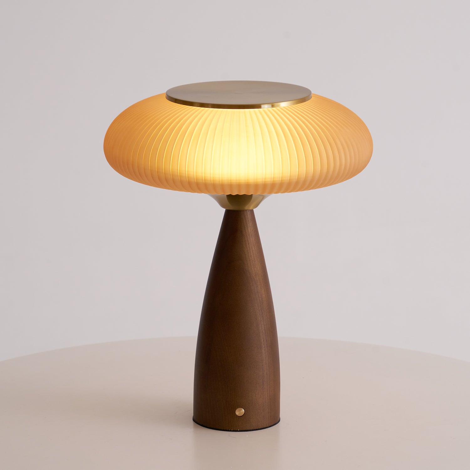 Tischlampe Glas Geriffelt Kabellos, Warmweiß LED Dimmbar mit Akku Touch