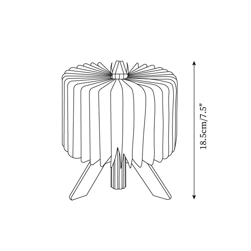 Tischlampe Holz Faltbar mit DuPont Papier Schirm, Warmweiß LED USB Aufladung