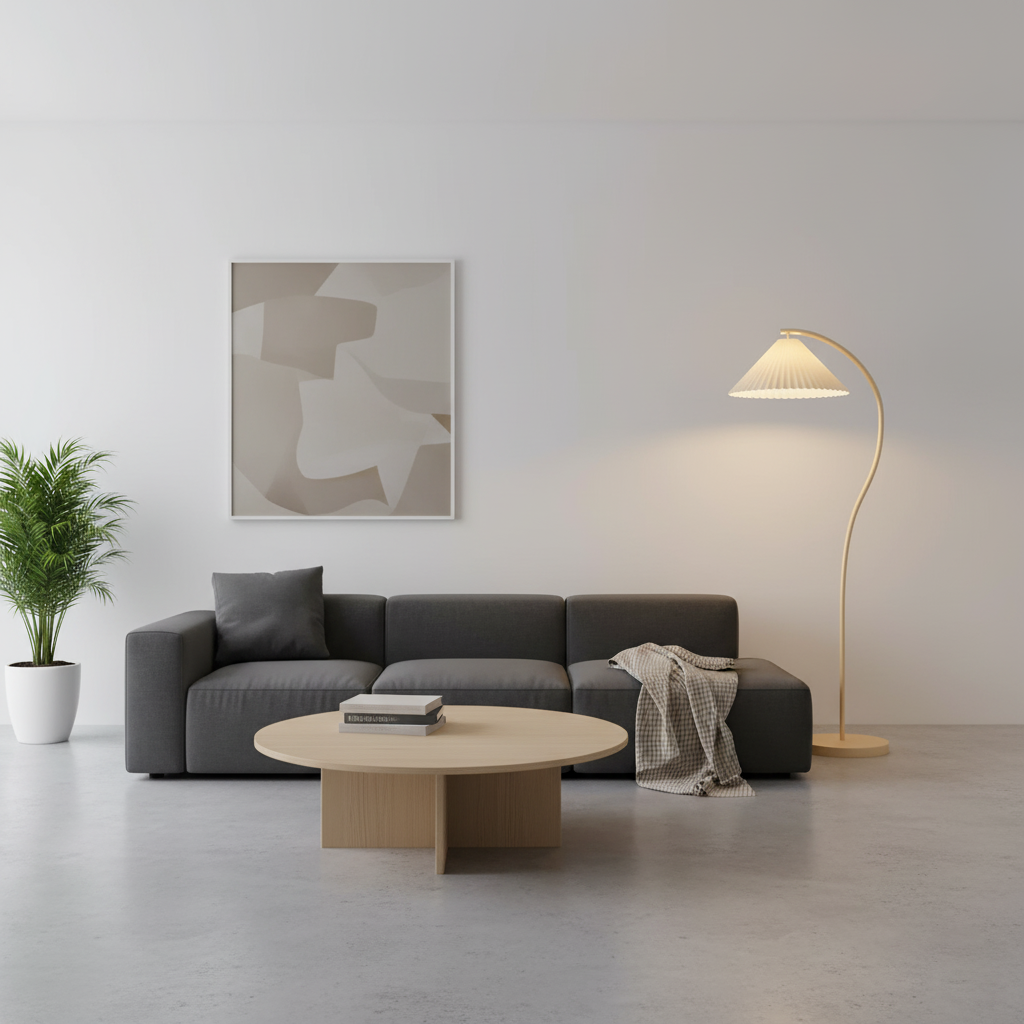 Stehlampe Stoff Plissee, Design Stehleuchte Verstellbar E27