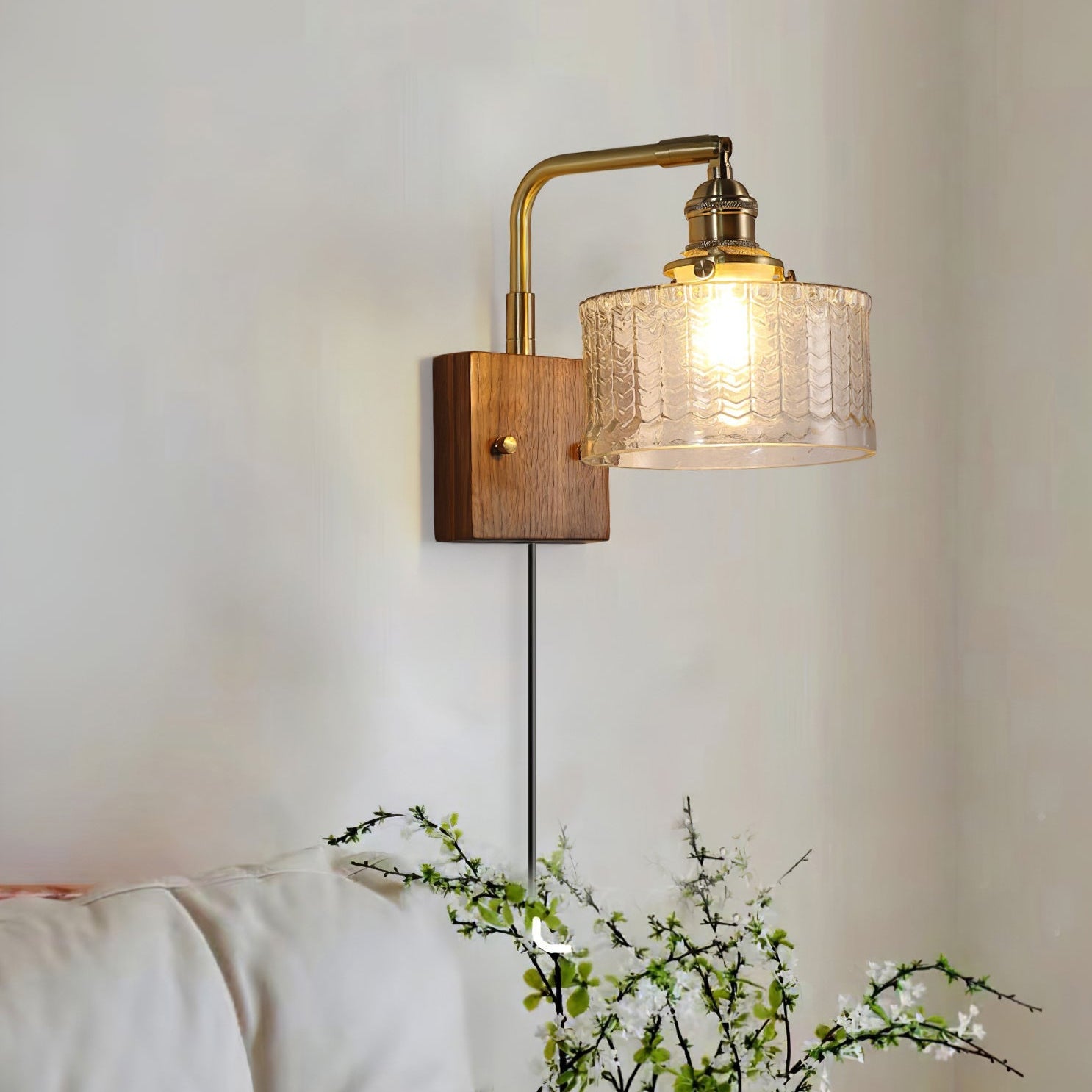 Plug In Wandleuchte, Vintage Design Dimmbar mit Stecker