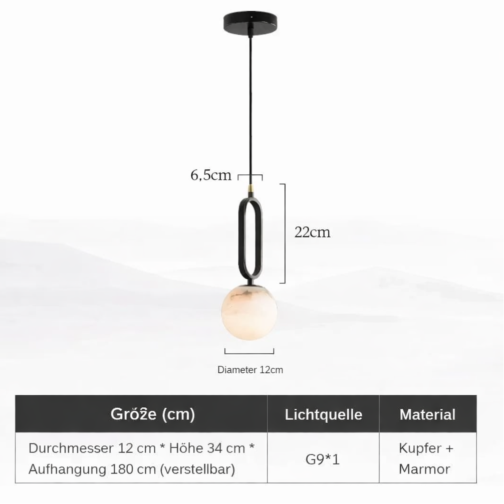 Marmor Pendelleuchte, Moderne Hängelampe Naturstein