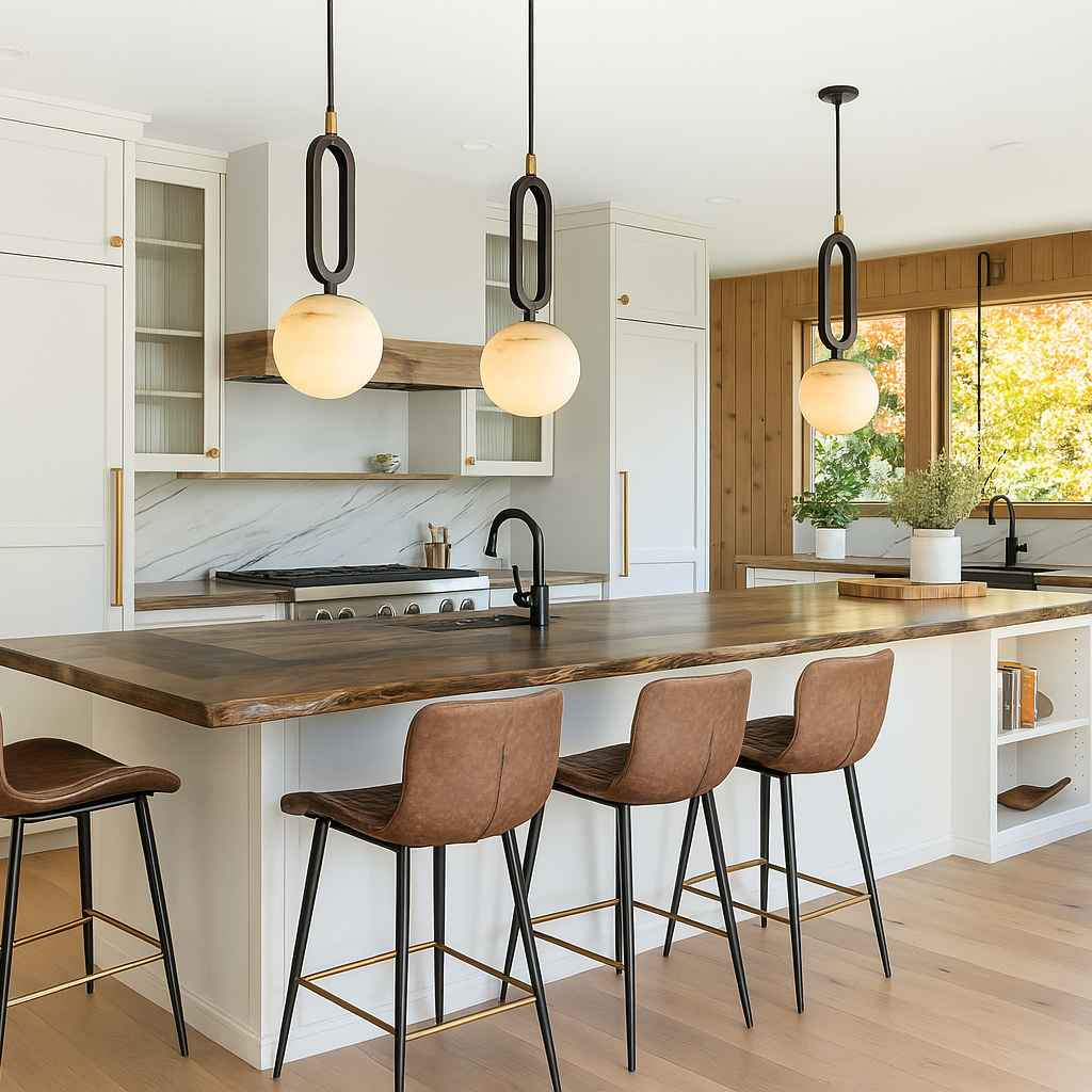 Marmor Pendelleuchte, Moderne Hängelampe Naturstein