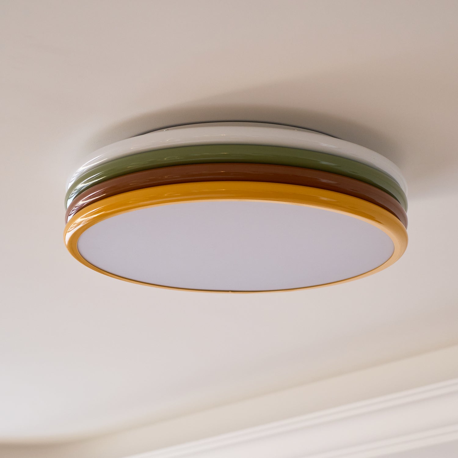 Deckenleuchte Metall Acryl, Rundes Design Warmweiß LED Dimmbar Mehrfarbig