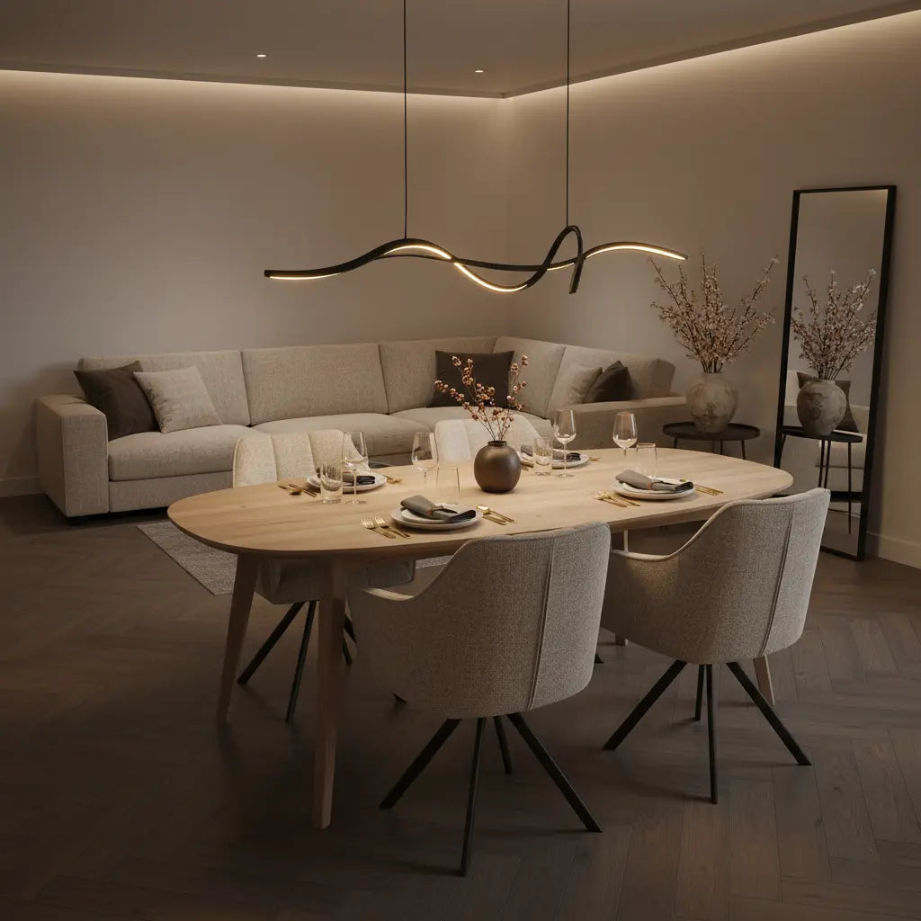 LED Hängelampe Küche Insel Linear Schwarz, Pendelleuchte Dimmbar 120/140 cm