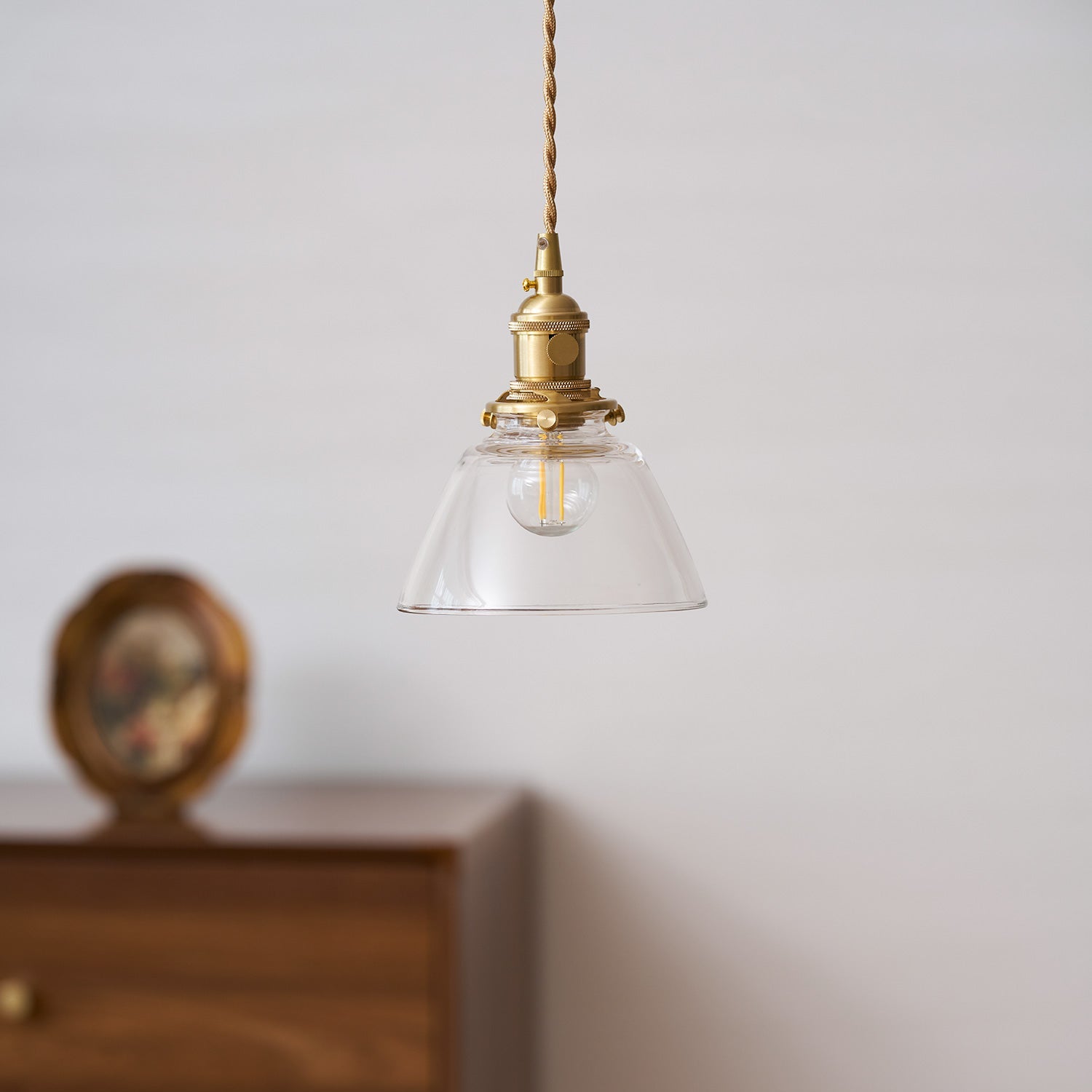 Glas Pendelleuchte, Vintage Design Dimmbar E27