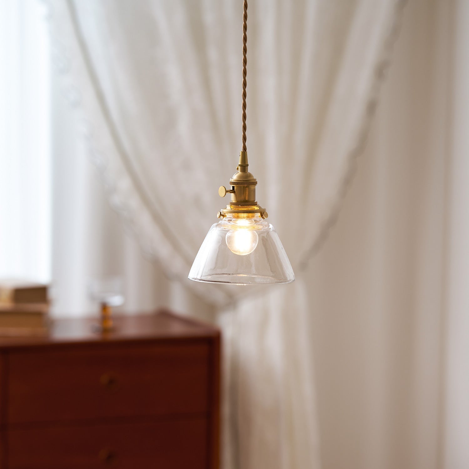 Glas Pendelleuchte, Vintage Design Dimmbar E27