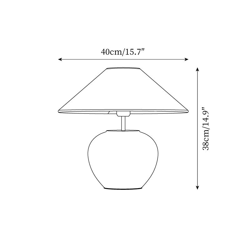 Keramik Tischlampe, Handgefertigtes Design Warmweiß E27