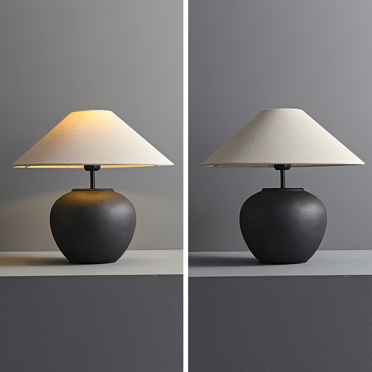 Keramik Tischlampe, Handgefertigtes Design Warmweiß E27