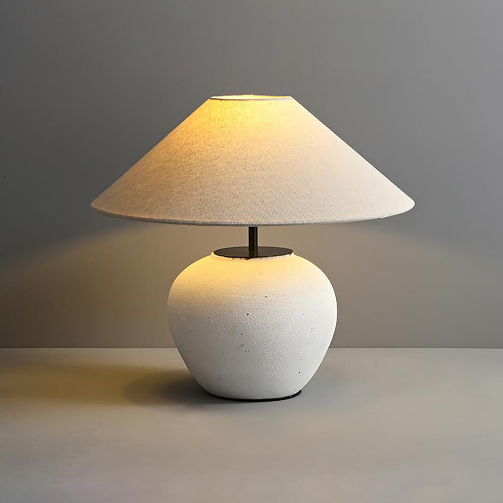 Keramik Tischlampe, Handgefertigtes Design Warmweiß E27