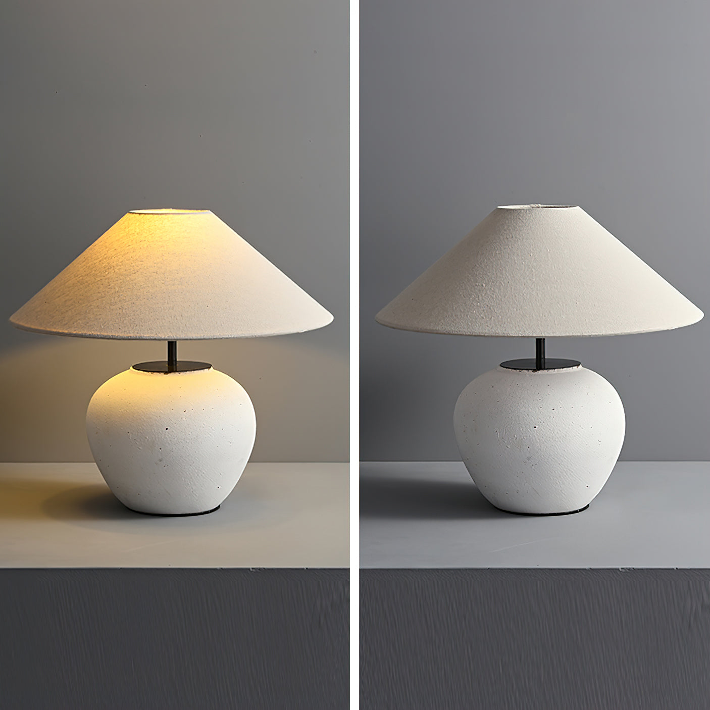 Keramik Tischlampe, Handgefertigtes Design Warmweiß E27