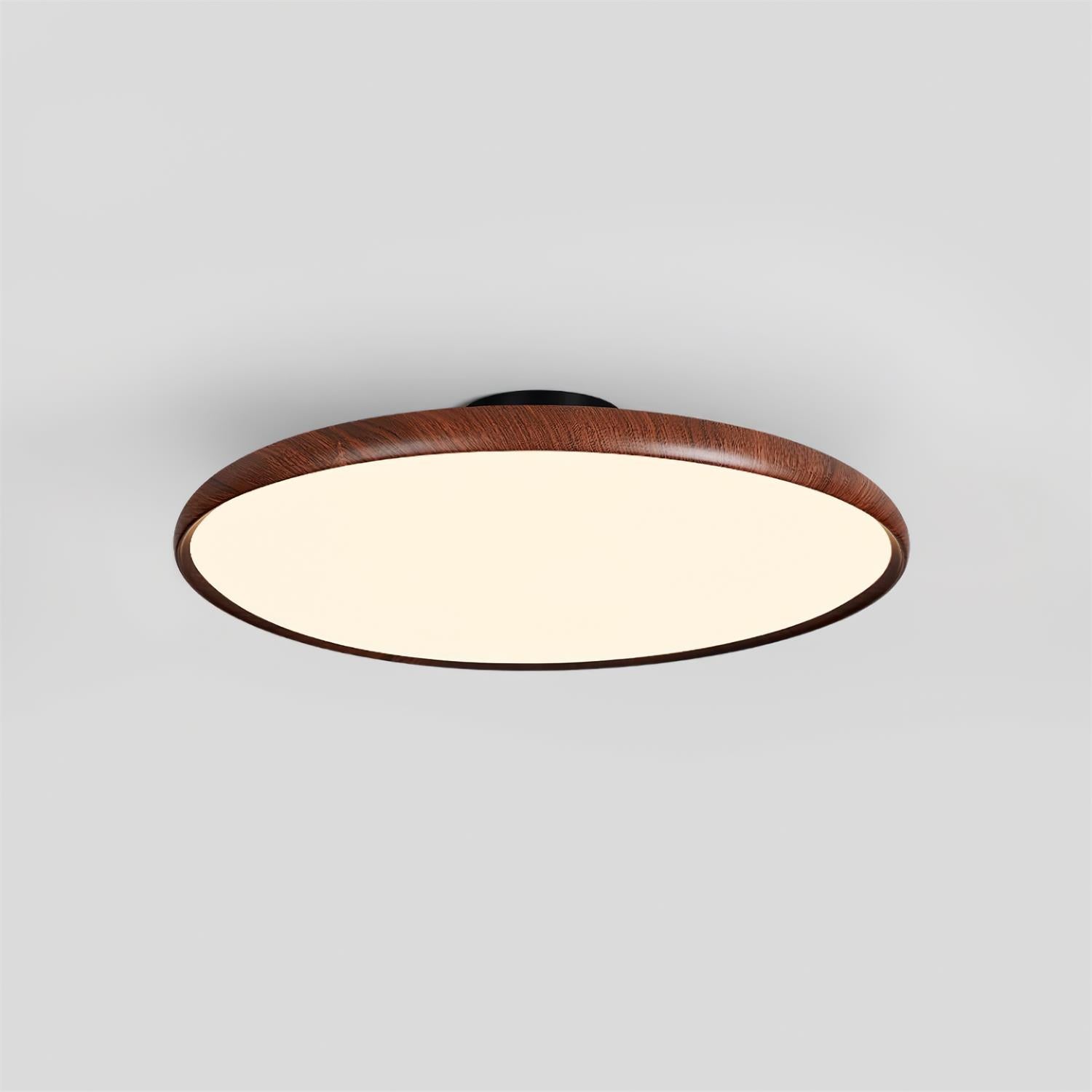 LED Deckenleuchte Rund Flach Holzoptik, Deckenlampe 3000K Modern