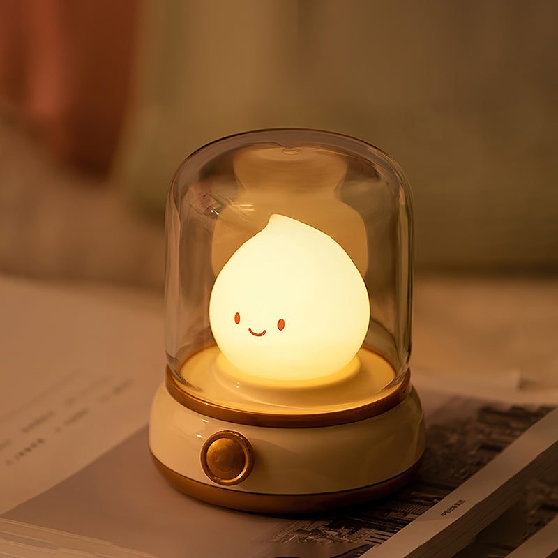 LED Tischlampe Vintage Flamme, Dimmbare Nachtlampe USB-C 3000K