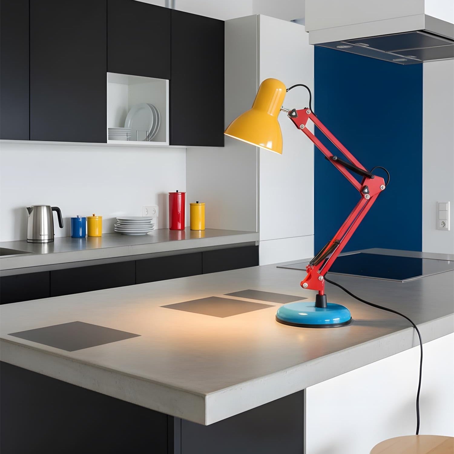 Tischlampe Metall Bunt, Verstellbarer Arm Modernes Design