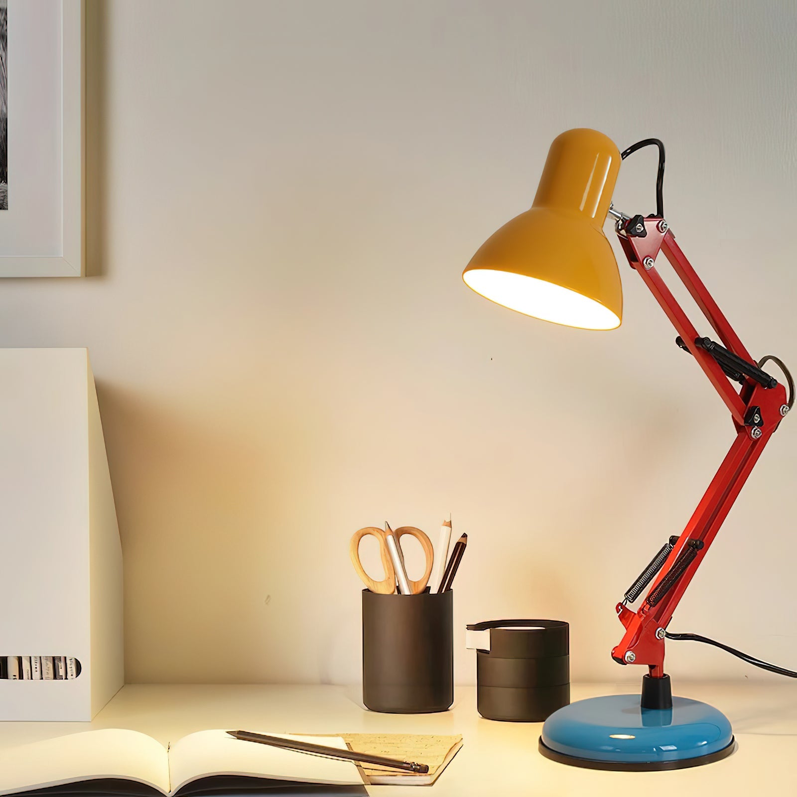 Tischlampe Metall Bunt, Verstellbarer Arm Modernes Design