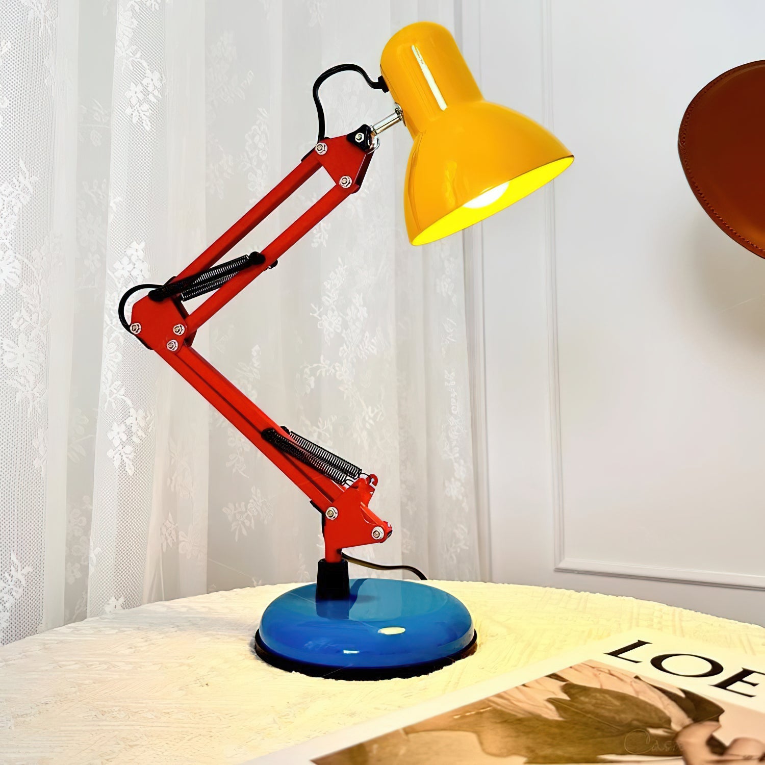Tischlampe Metall Bunt, Verstellbarer Arm Modernes Design
