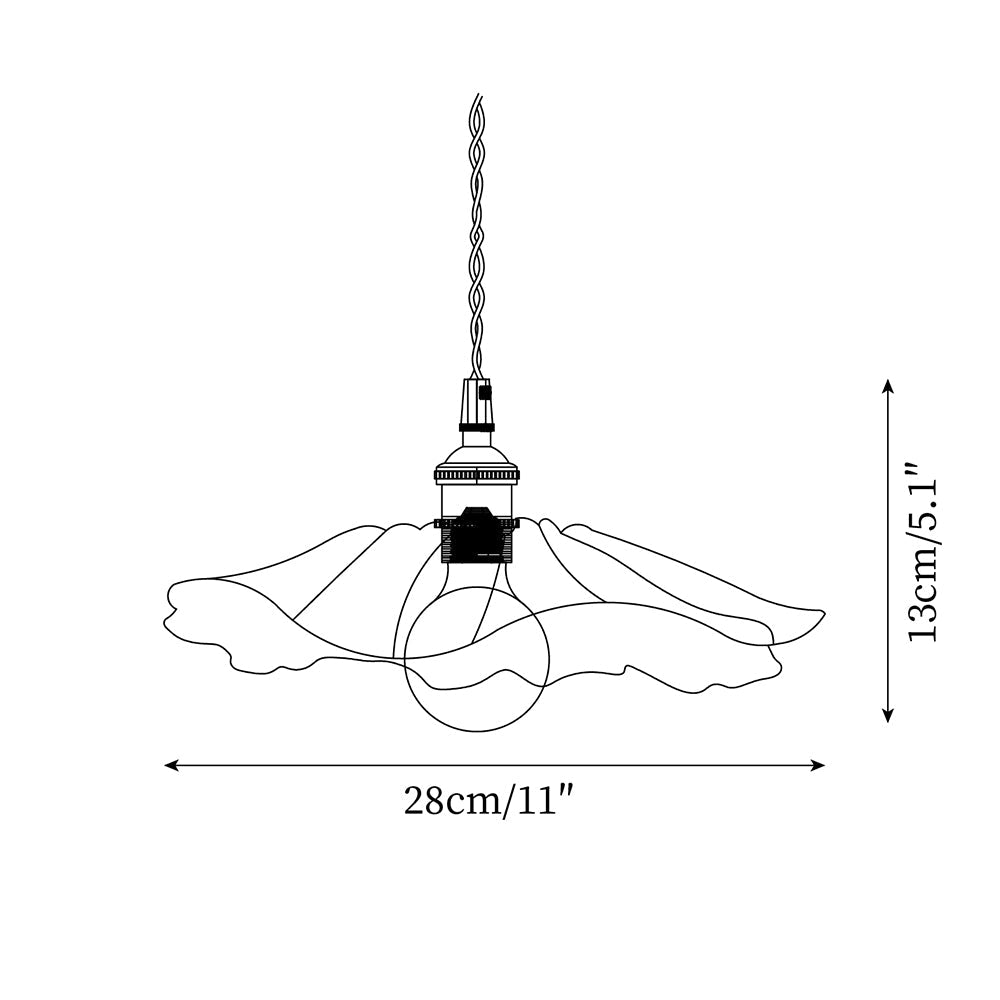 Pendelleuchte Glas Blumenform, Kupfer Design Dimmbar mit Stecker