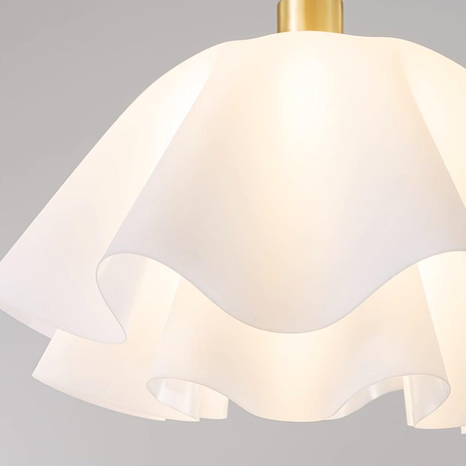 Deckenleuchte Plissee Rund, LED Deckenlampe Messing Modern