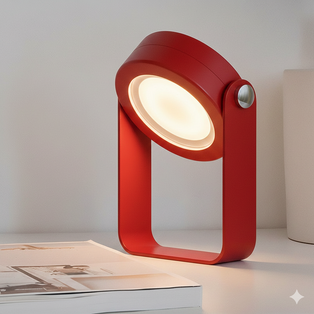 Kabellose LED Tischlampe dimmbar, Tischleuchte Holz Metall