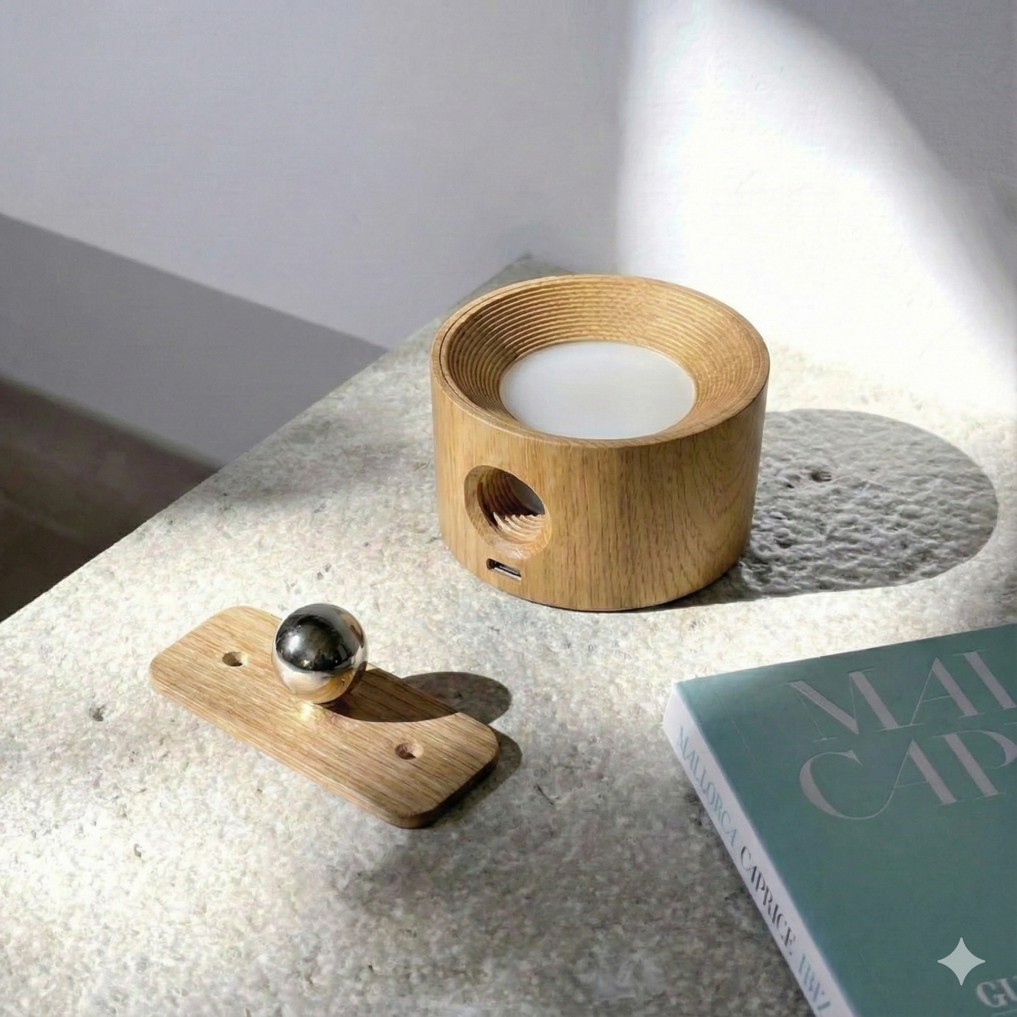 Wiederaufladbare LED-Wandleuchte – kabellos, dimmbar, 360° drehbar