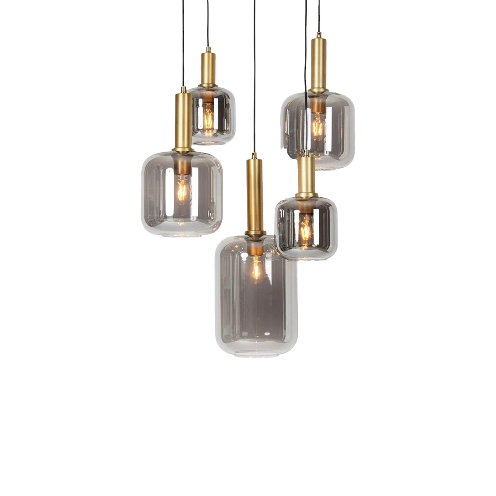 Moderne Glas-Deckenleuchte mit 5 Lichtquellen