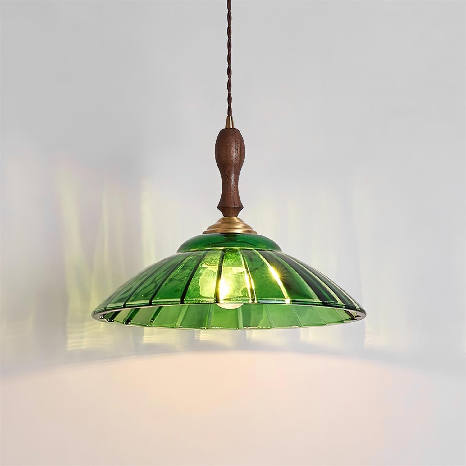 Grüne Pendelleuchte Glas, Vintage Design Dimmbar