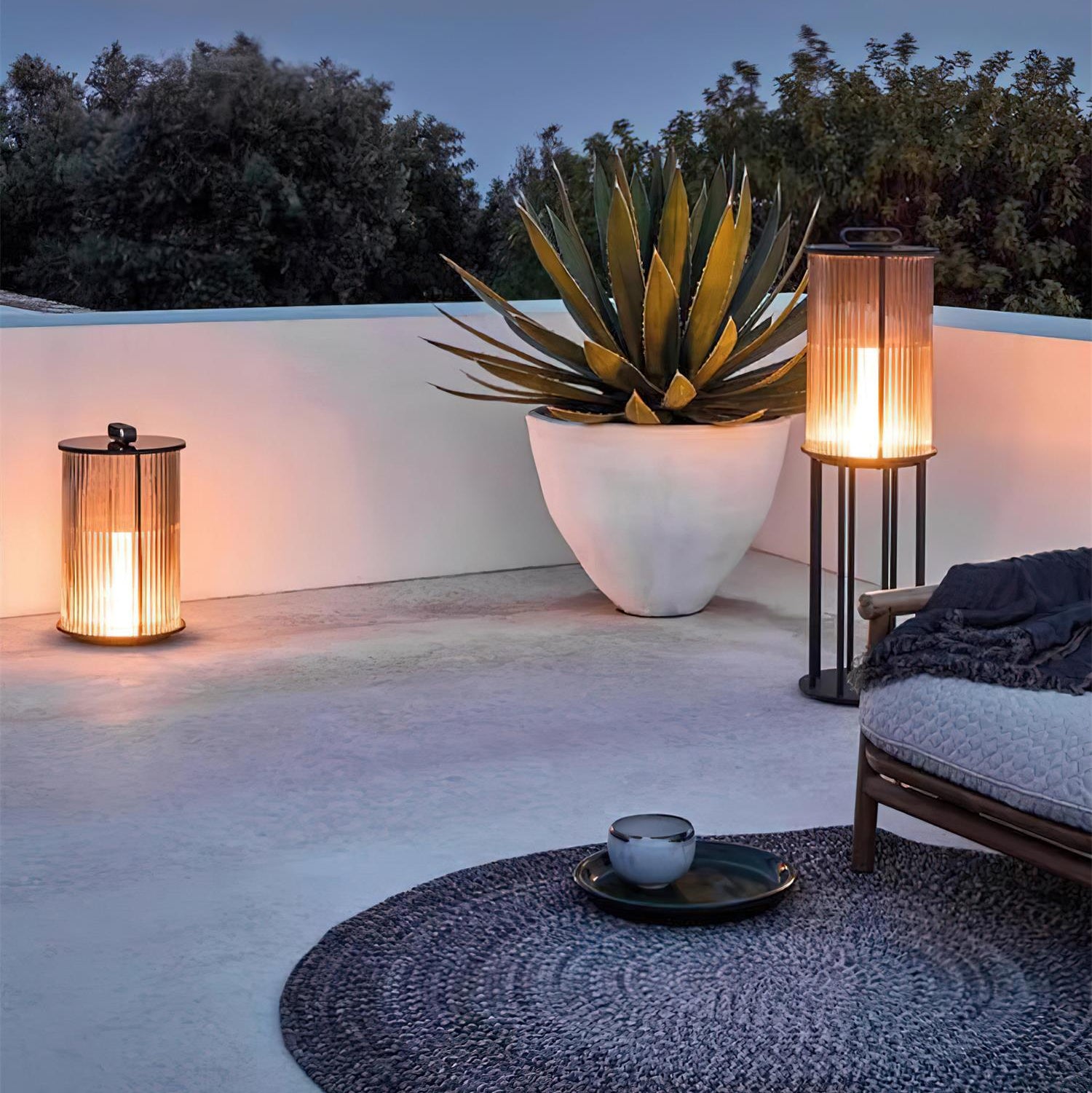 Außenwandleuchte Edelstahl Glas Geriffelt Modern Solar LED Warmweiß 3000K
