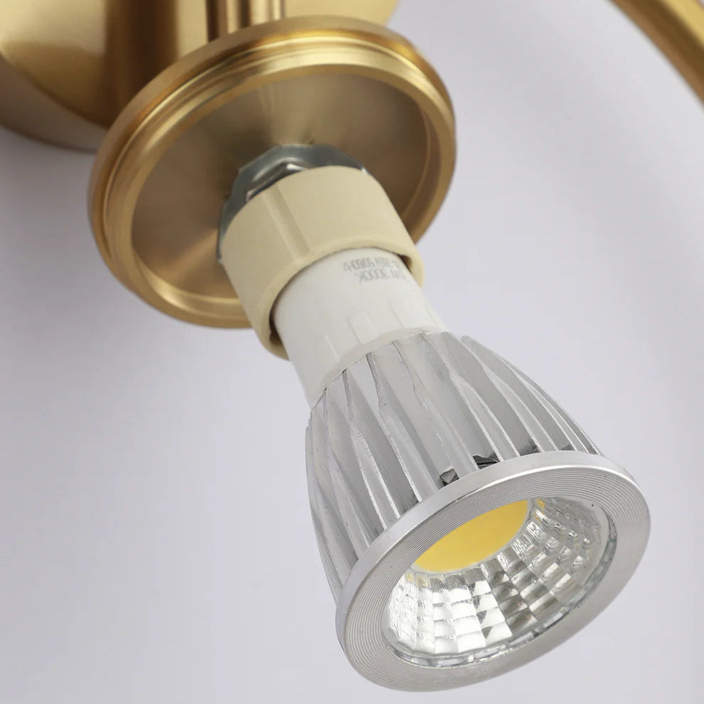 Verstellbare LED Wandlampe Schwarz, Gold, Modernes Design aus Metall