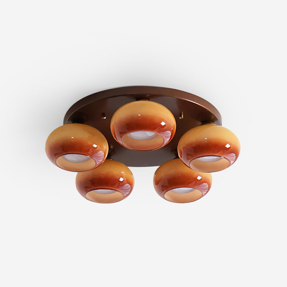 Glas Deckenleuchte Kugel 5-flammig Ø55 cm, Dimmbar