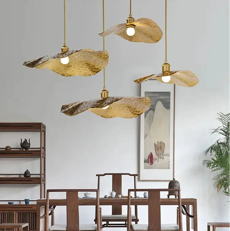 Hängelampe Rund Gold, Pendelleuchte Kugel E27 30/40/50 cm