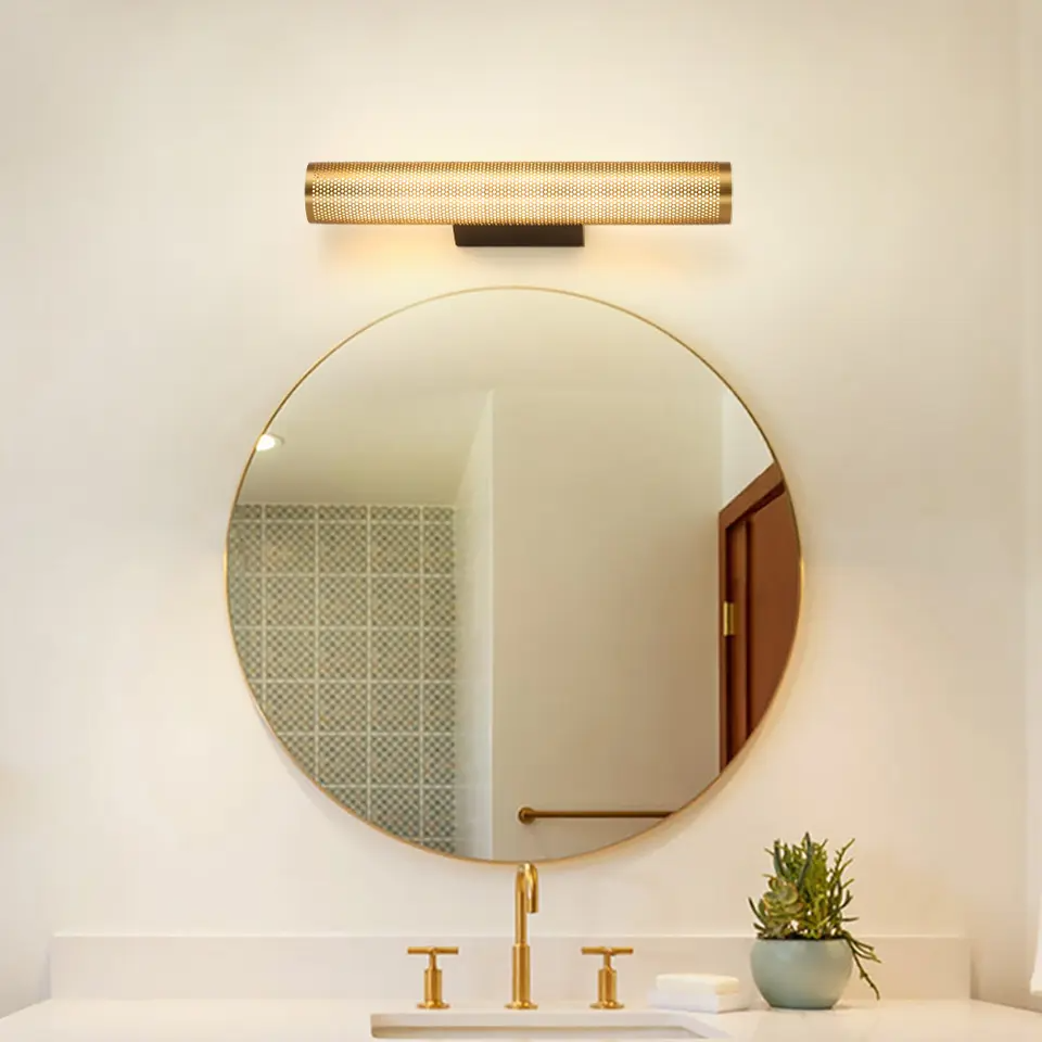 Gold Wandleuchte LED, Schlanke Wandlampe modern