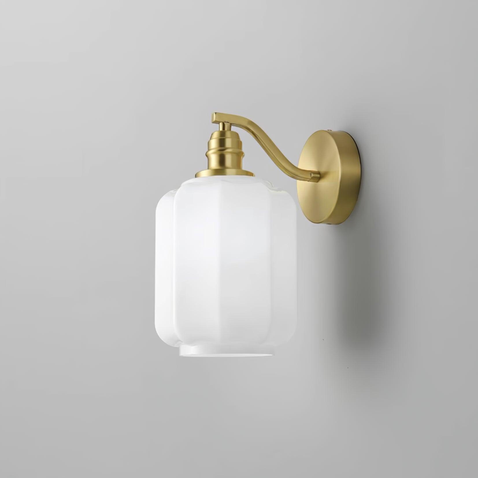 Wandleuchte Messing Glas, Vintage Design Dimmbar E27