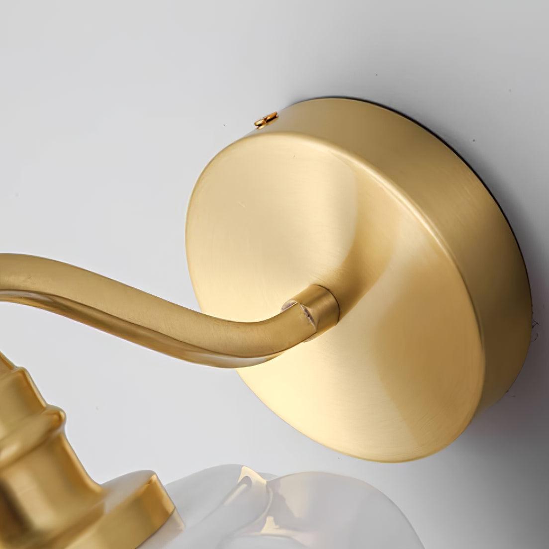 Wandleuchte Messing Glas, Vintage Design Dimmbar E27