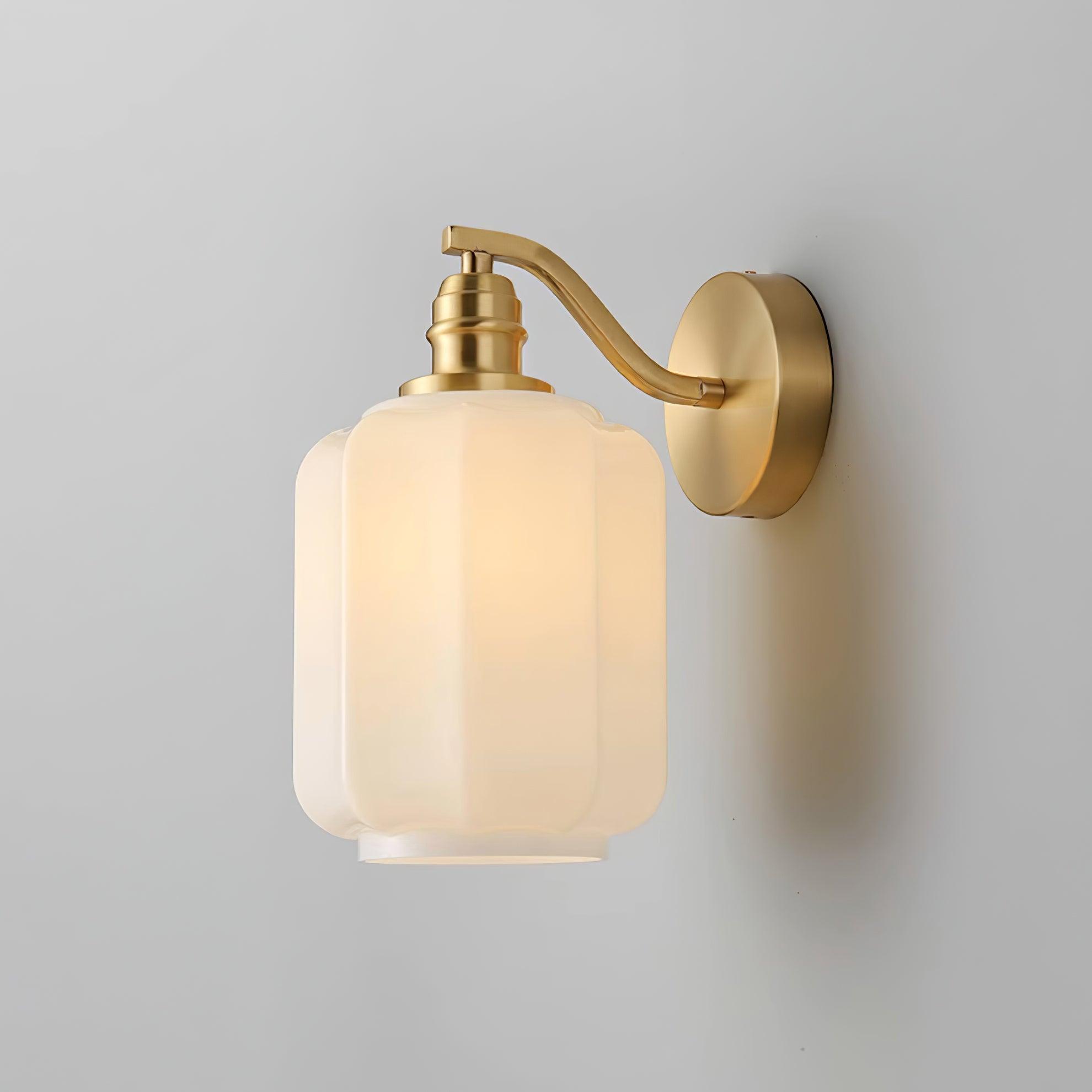 Wandleuchte Messing Glas, Vintage Design Dimmbar E27