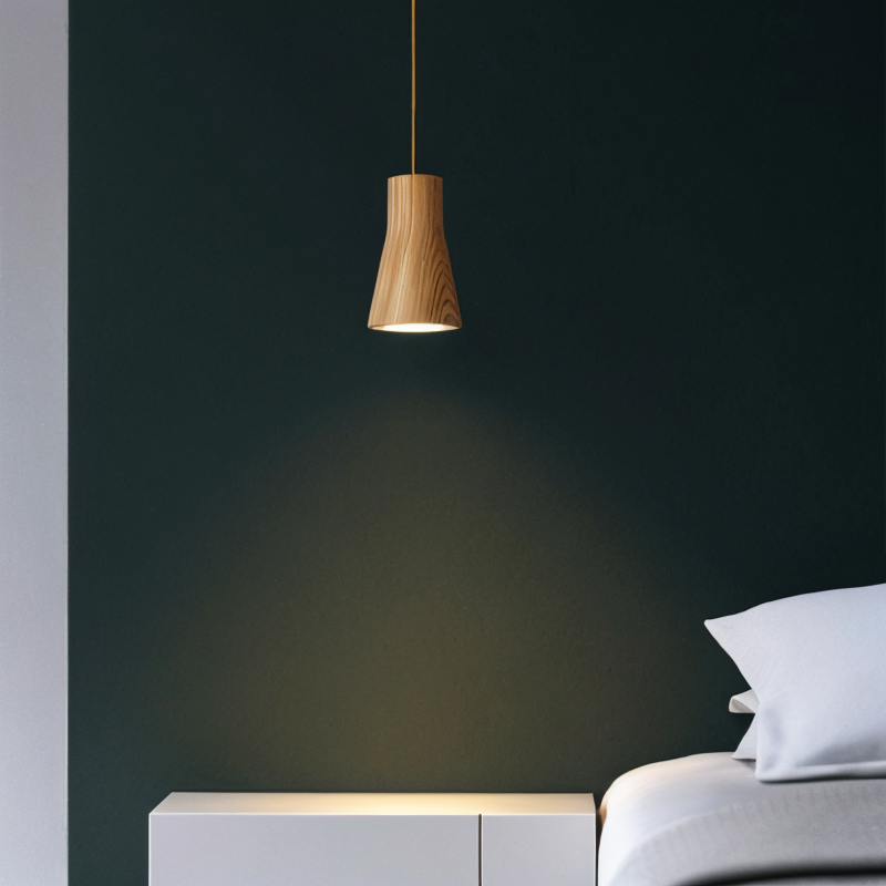 Kleine Holz Pendelleuchte, Moderne Hängelampe GU10