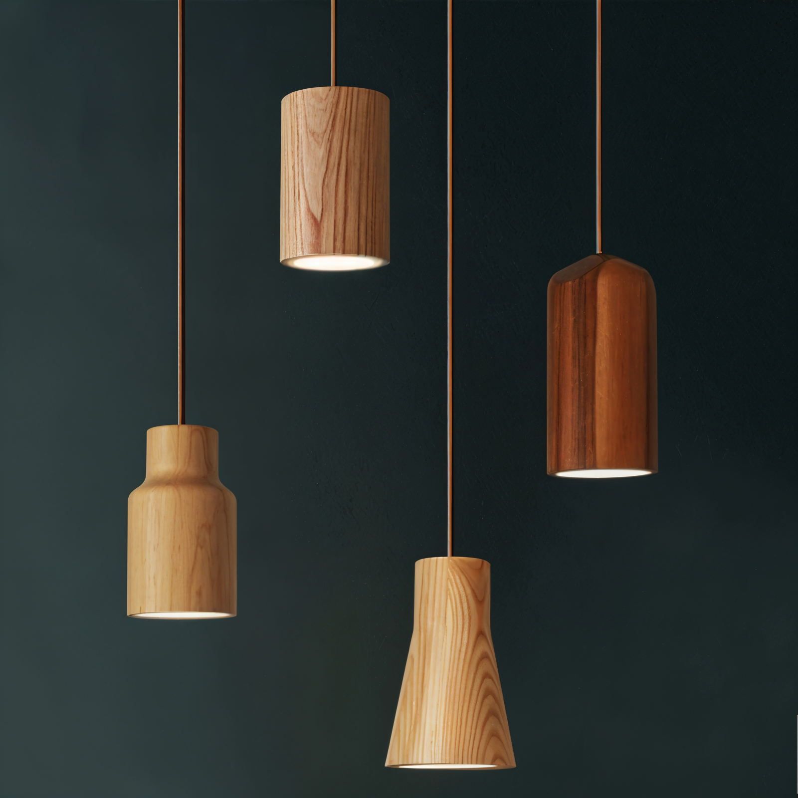 Kleine Holz Pendelleuchte, Moderne Hängelampe GU10