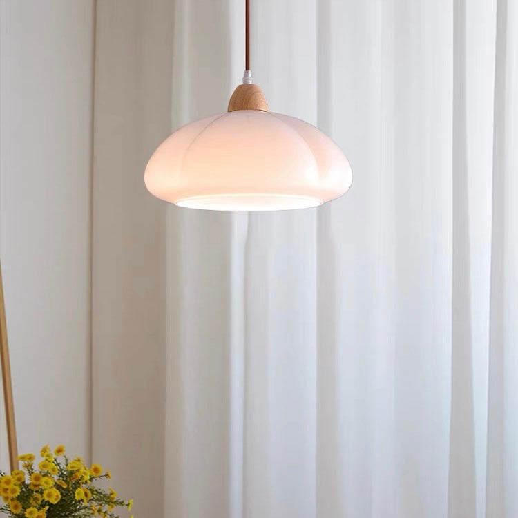Glas Pendelleuchte, Bauhaus Design, Kürbisform